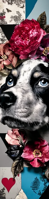 Free dog bookmarks featuring a gray and red dog bookmark